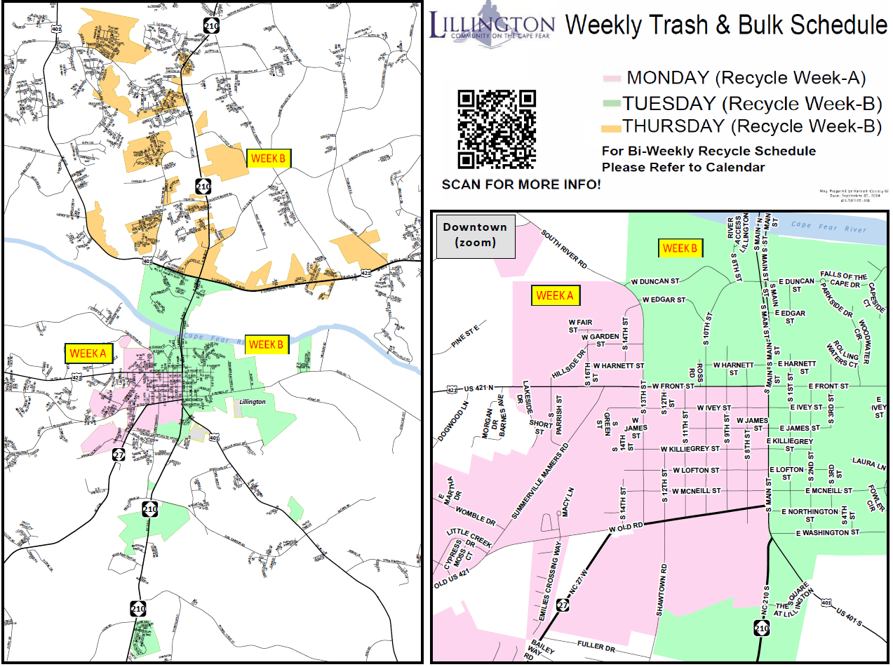 Sanitation Pickup Schedule- Trash, Recycling, Yard, and Bulk waste